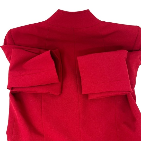 Tahari ASL Red Business Suit Jacket Blazer Size 4 Horse Bit Buckles Gold Buttons - Picture 11 of 13